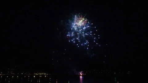 Fireworks Display in slow motion, British Firework Championships in Plymouth 库存影片 282443377