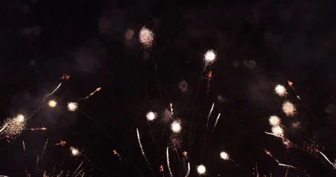 Fireworks display in slow motion, multiple serpents fly up and exploding Stock Footage 326377262