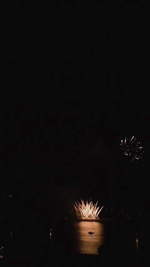 Fireworks Display in Slow motion Vertical footage, Plymouth, Devon, England Stock-Footage 282182136