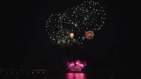 Fireworks Display, Smart Pyrotechnics, British Firework Championships, Plymouth Stock Footage 282063435