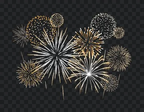 Fireworks display vector illustration on isolated background Stock Illustration