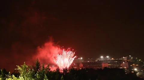 Fireworks Dodger Stadium Stock Footage 41476952