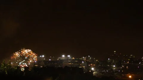 Fireworks Dodger Stadium Stock Footage 41476966
