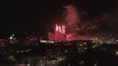 Fireworks from Drone 3 Stock Footage 128361501
