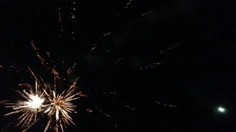 Fireworks from drone Stock Footage 146026982