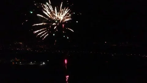 Fireworks from drone Stock Footage 146027024