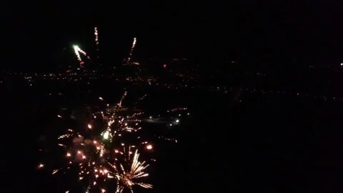 Fireworks from drone Stock Footage 146027031