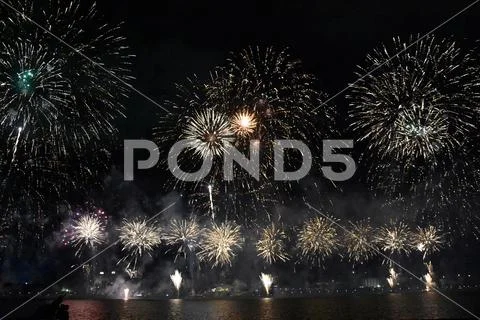 Fireworks during Canberra's annual SkyFire Stock Photos