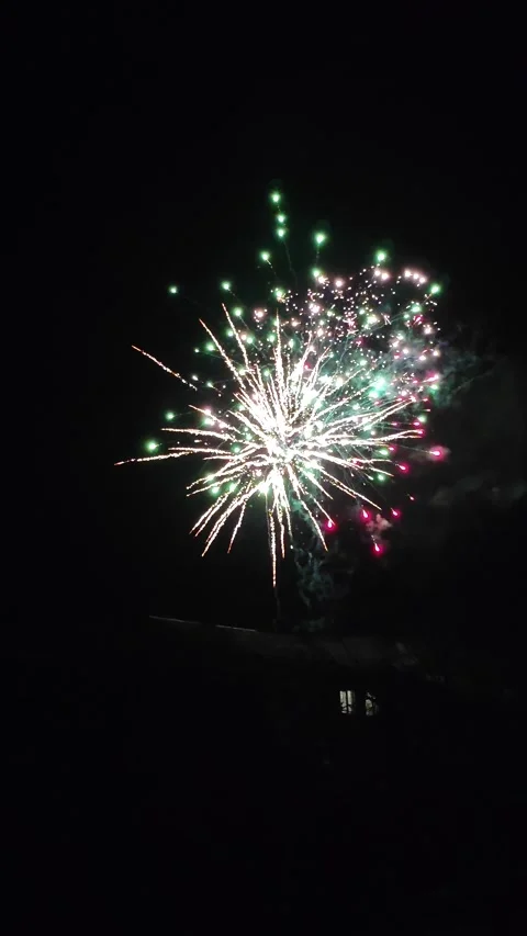 Fireworks During New Year's Video Stock Footage 297932769