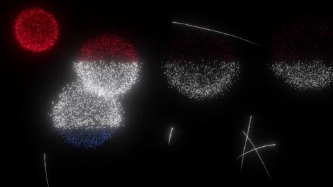 Fireworks of the Dutch Flag (w/Matte) Stock Footage 274567193