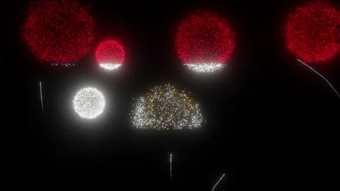 Fireworks of the Egyptian Flag (w/Matte) Stock Footage 257589000