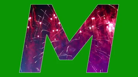 Fireworks Embedded in Fonts A Celebration of Typography  Light Video stock 302357100
