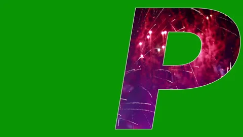 Fireworks Embedded in Fonts A Celebration of Typography  Light Stock Footage 302357129