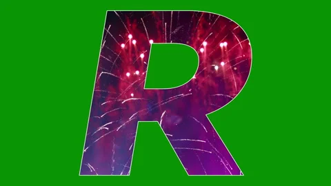 Fireworks Embedded in Fonts A Celebration of Typography  Light Stock Footage 302357205