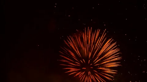 Fireworks explode with balls and sparks Stock Footage 86127480