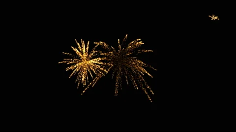 Fireworks explode on a black background.Fireworks display celebration, Colorful Stock Footage 106162221