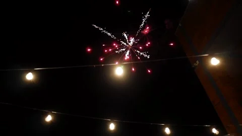  Fireworks explode high in the night sky. Stock Footage 148399211