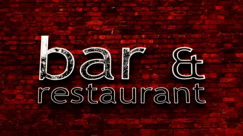 Fireworks explode inside bar and restaurant sign Stock Footage 1043990