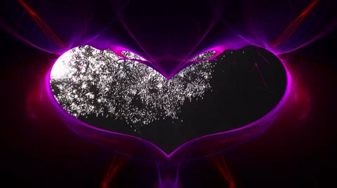 Fireworks explode inside high res fractal heart 2 Video stock 936067