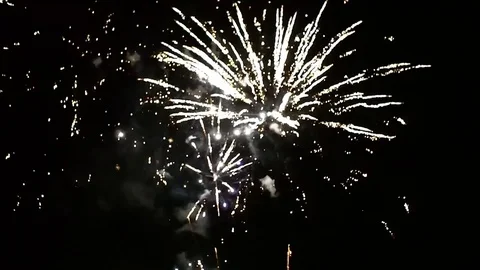 Fireworks Exploding Across the Whole Screen Stock Footage 82429173