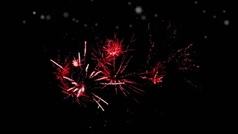 Fireworks exploding against black background Stock Footage 141238504