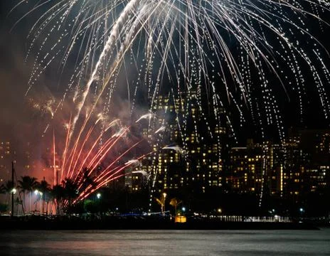 Fireworks Exploding All Around Stock Photos