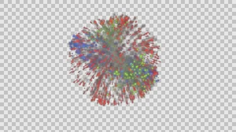 Fireworks Exploding on Alpha Channel Video stock 65465820