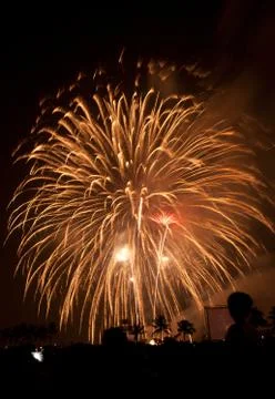 Fireworks Exploding, Bangkok Foto stock