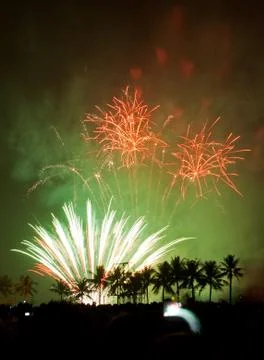 Fireworks Exploding, Bangkok 스톡 사진