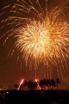 Fireworks Exploding, Bangkok Stock Photos