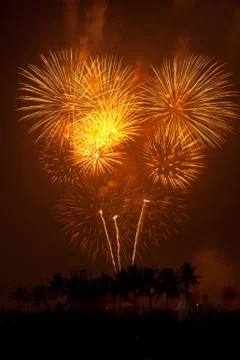 Fireworks Exploding, Bangkok Stock Photos