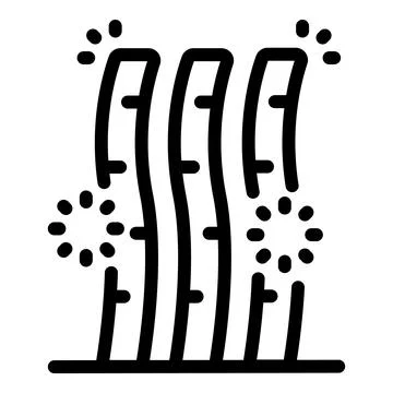 Fireworks exploding behind bamboo plants during a festival celebration Stock Illustration