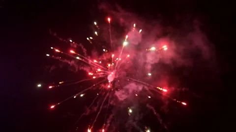Fireworks exploding to celebrate the Chinese Lunar New Year Stock Footage 47258669