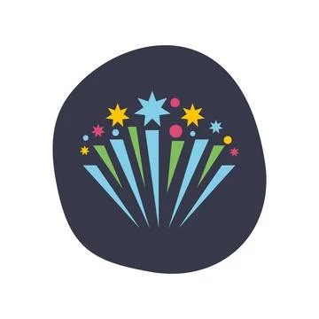 Fireworks exploding celebrating festival holiday event Illustrazione stock