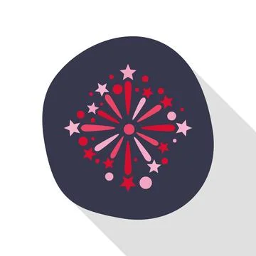 Fireworks exploding celebrating holiday event party icon Stock Illustration