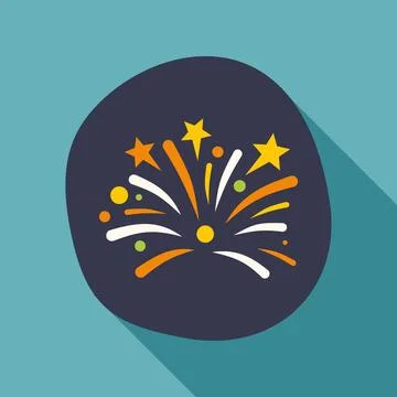 Fireworks exploding celebrating holidays in flat design 库存插图