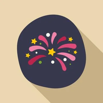 Fireworks exploding celebrating holidays new year party Illustrazione stock
