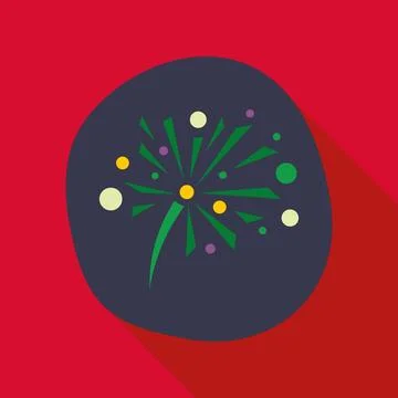 Fireworks exploding celebrating important event flat icon イラスト素材