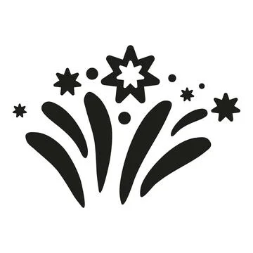 Fireworks exploding celebrating new year festive flat icon Illustrazione stock