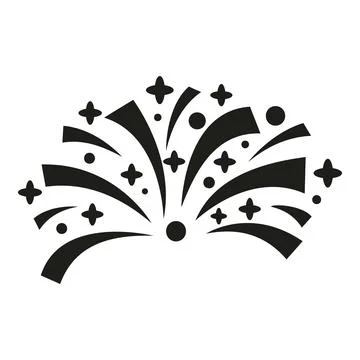 Fireworks exploding celebrating new year party event icon Stock Illustration