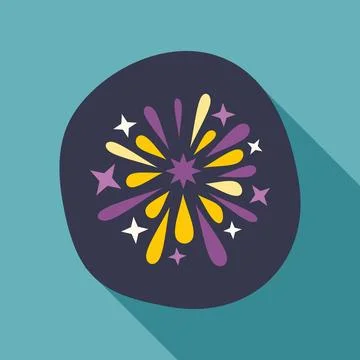 Fireworks exploding celebrating new year party icon design 스톡 일러스트