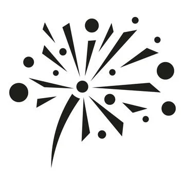 Fireworks exploding celebration event black and white icon Stock Illustration