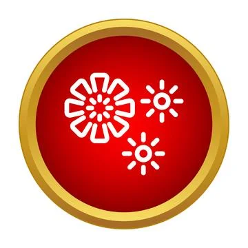 Fireworks exploding celebration icon on red button イラスト素材