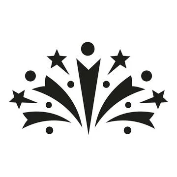 Fireworks exploding celebration icon on white background 库存插图