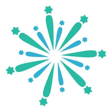 Fireworks exploding with colorful stars celebrating a special occasion Illustrazione stock