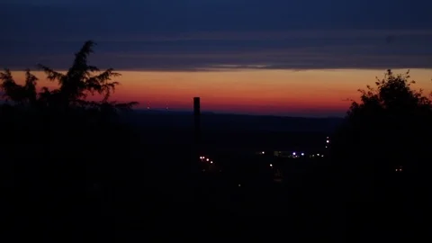 Fireworks exploding in a colorful sunset sky. Stock Footage 93163540