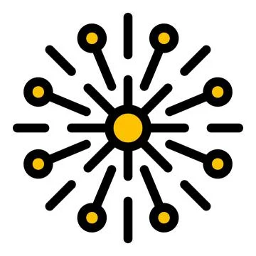 Fireworks exploding creating a beautiful light show during a celebration Illustrazione stock