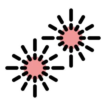 Fireworks exploding, creating a mesmerizing spectacle in the night sky Stock Illustration