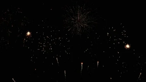 Fireworks exploding in dark night sky Video stock 167677821