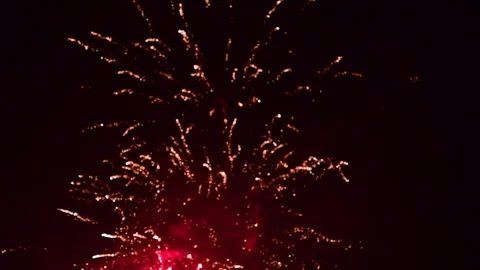 Fireworks exploding in the dark night sky Stock Footage 262003205